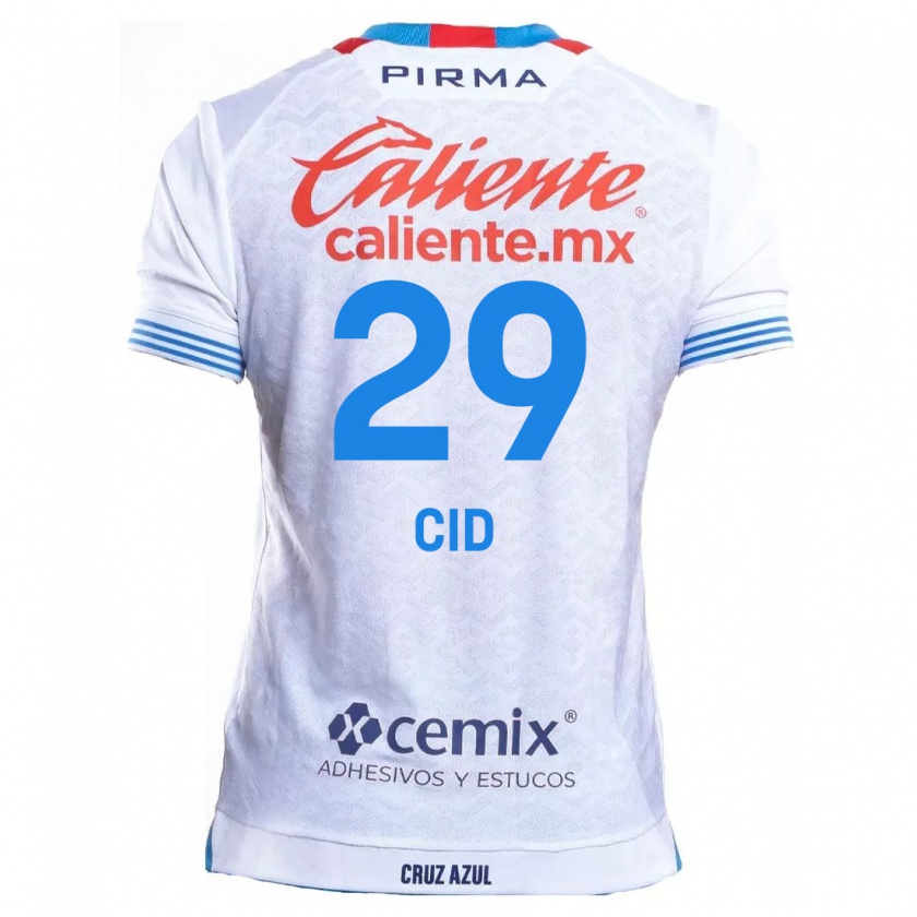 Kandiny Hombre Camiseta Claudia Cid #29 Blanco Azul 2ª Equipación 2024/25 La Camisa Chile