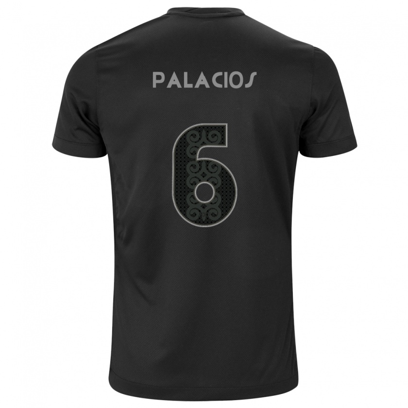 Kandiny Hombre Camiseta Diego Palacios #6 Negro 2ª Equipación 2024/25 La Camisa Chile