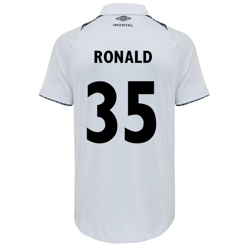 Kandiny Hombre Camiseta Ronald Falkoski #35 Blanco Azul 2ª Equipación 2024/25 La Camisa Chile