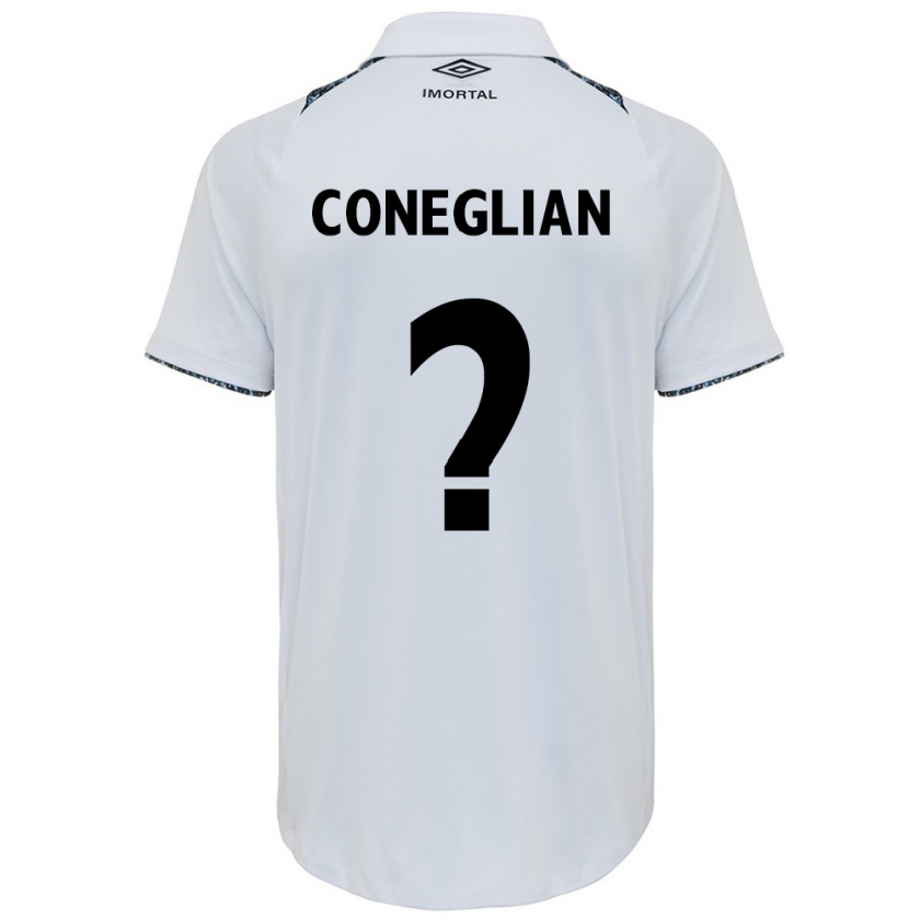 Kandiny Hombre Camiseta Arthur Coneglian #0 Blanco Azul 2ª Equipación 2024/25 La Camisa Chile