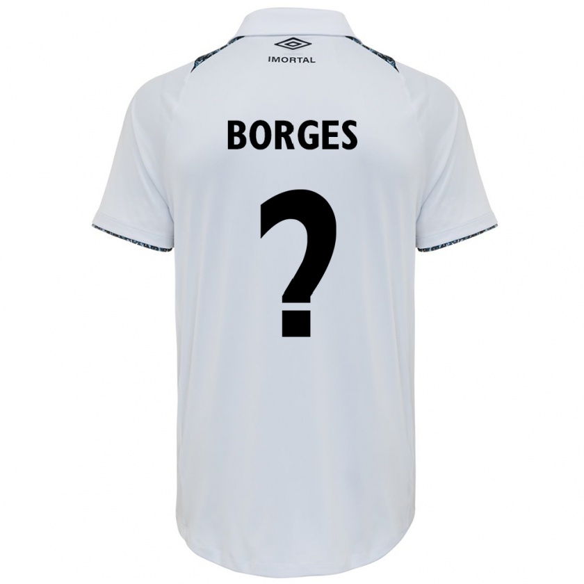 Kandiny Hombre Camiseta Nathan Borges #0 Blanco Azul 2ª Equipación 2024/25 La Camisa Chile