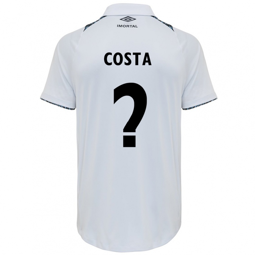 Kandiny Hombre Camiseta Wesley Costa #0 Blanco Azul 2ª Equipación 2024/25 La Camisa Chile