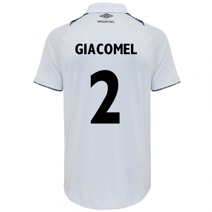 Kandiny Hombre Camiseta Laís Giacomel #2 Blanco Azul 2ª Equipación 2024/25 La Camisa Chile