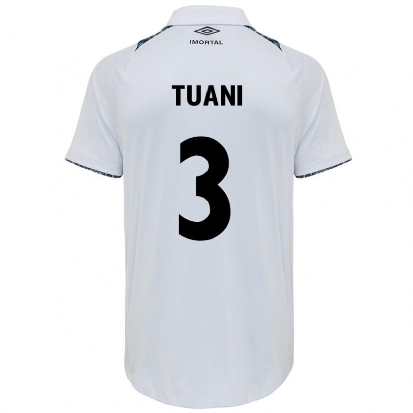 Kandiny Hombre Camiseta Tuani #3 Blanco Azul 2ª Equipación 2024/25 La Camisa Chile