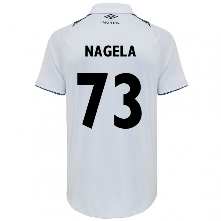 Kandiny Hombre Camiseta Nágela #73 Blanco Azul 2ª Equipación 2024/25 La Camisa Chile