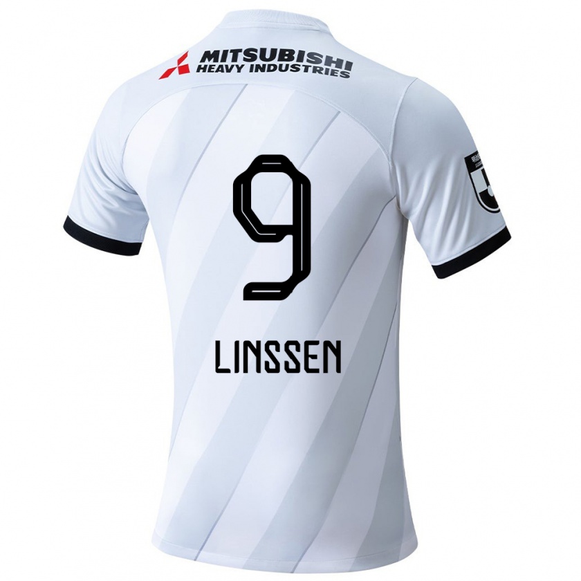 Kandiny Hombre Camiseta Bryan Linssen #9 Gris Blanco 2ª Equipación 2024/25 La Camisa Chile