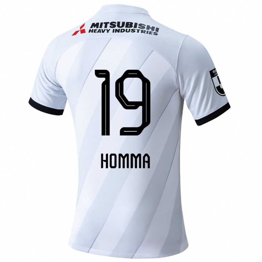 Kandiny Hombre Camiseta Shion Homma #19 Gris Blanco 2ª Equipación 2024/25 La Camisa Chile