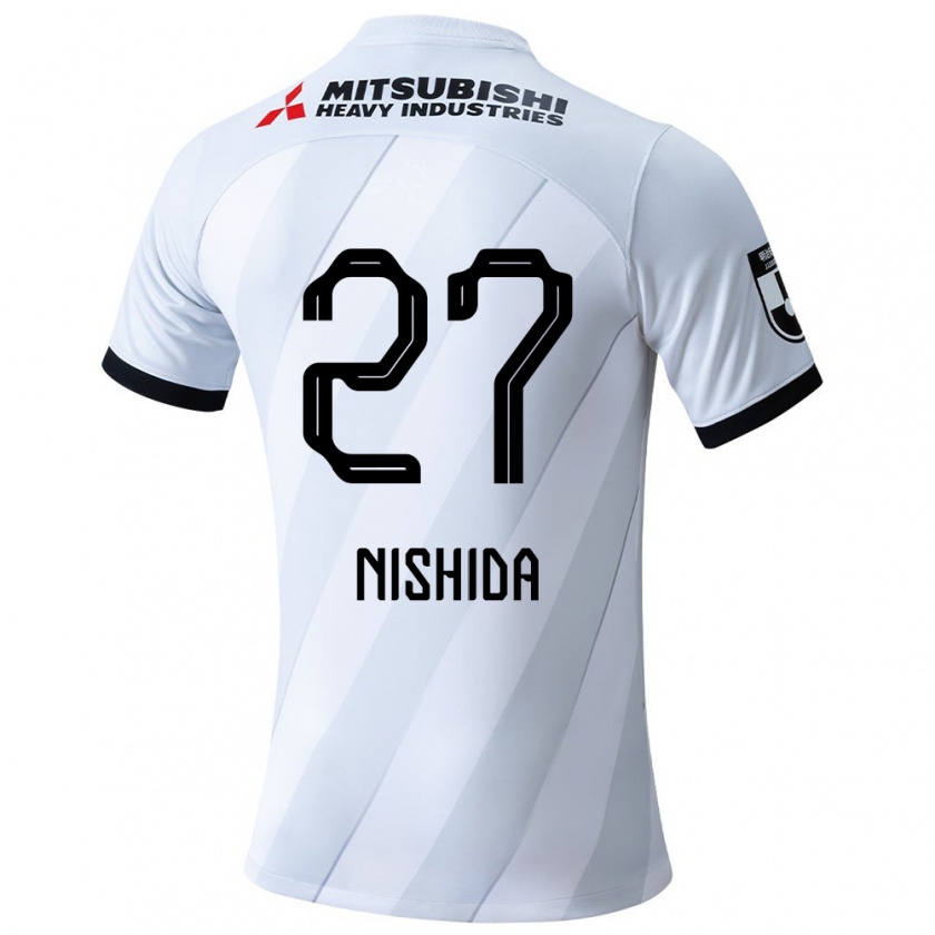 Kandiny Hombre Camiseta Haruto Nishida #27 Gris Blanco 2ª Equipación 2024/25 La Camisa Chile