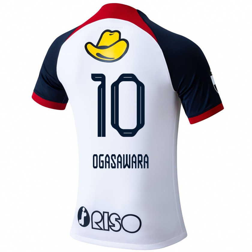 Kandiny Hombre Camiseta Shoma Ogasawara #10 Blanco Azul Rojo 2ª Equipación 2024/25 La Camisa Chile