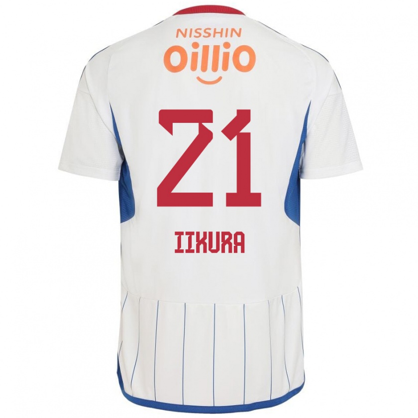 Kandiny Hombre Camiseta Hiroki Iikura #21 Blanco Azul Rojo 2ª Equipación 2024/25 La Camisa Chile