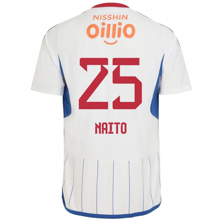 Kandiny Hombre Camiseta Kiyomu Naito #25 Blanco Azul Rojo 2ª Equipación 2024/25 La Camisa Chile