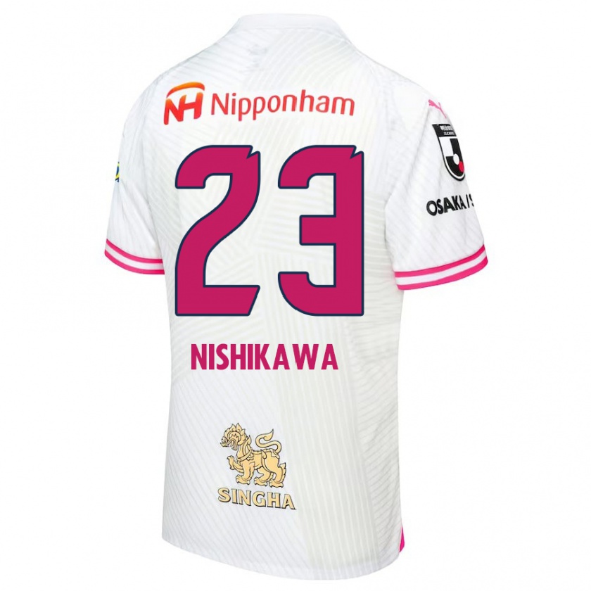 Kandiny Hombre Camiseta Hiroki Nishikawa #23 Blanco Rosa 2ª Equipación 2024/25 La Camisa Chile