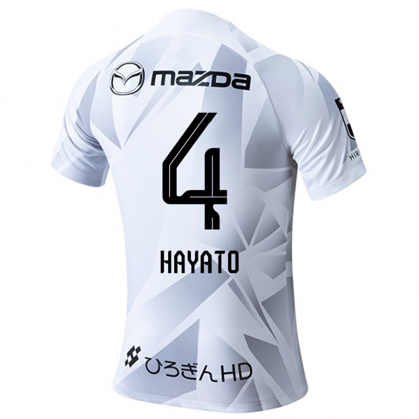 Kandiny Hombre Camiseta Hayato Araki #4 Blanco Gris Negro 2ª Equipación 2024/25 La Camisa Chile