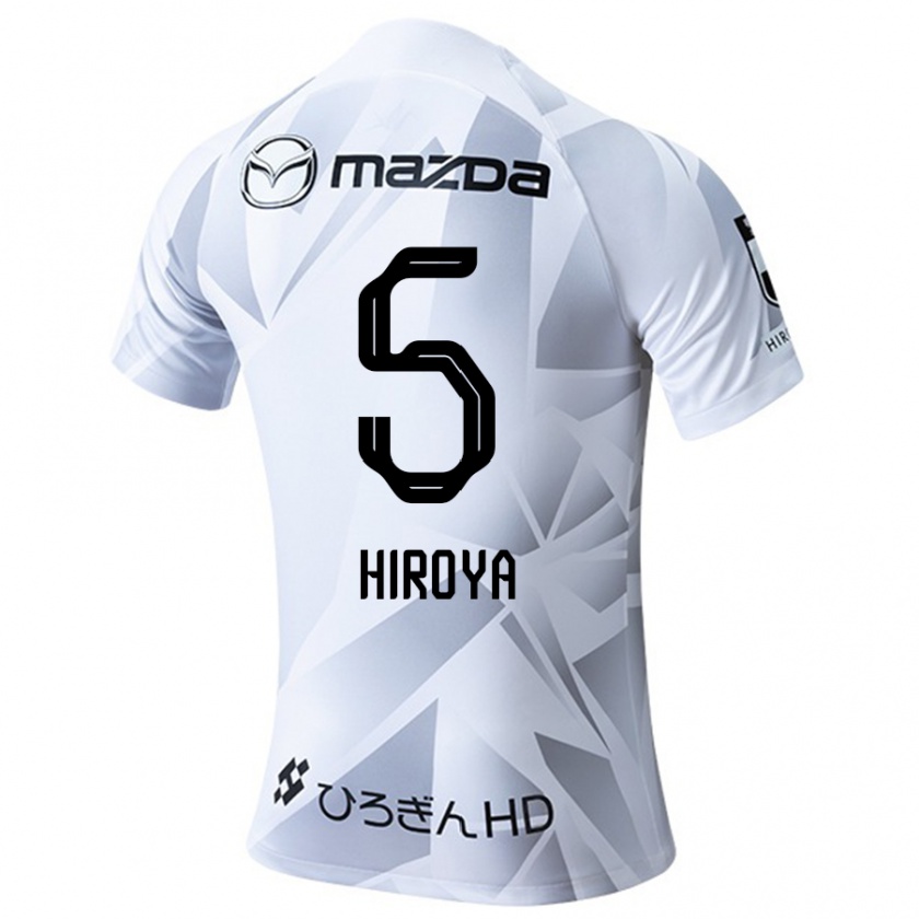 Kandiny Hombre Camiseta Hiroya Matsumoto #5 Blanco Gris Negro 2ª Equipación 2024/25 La Camisa Chile