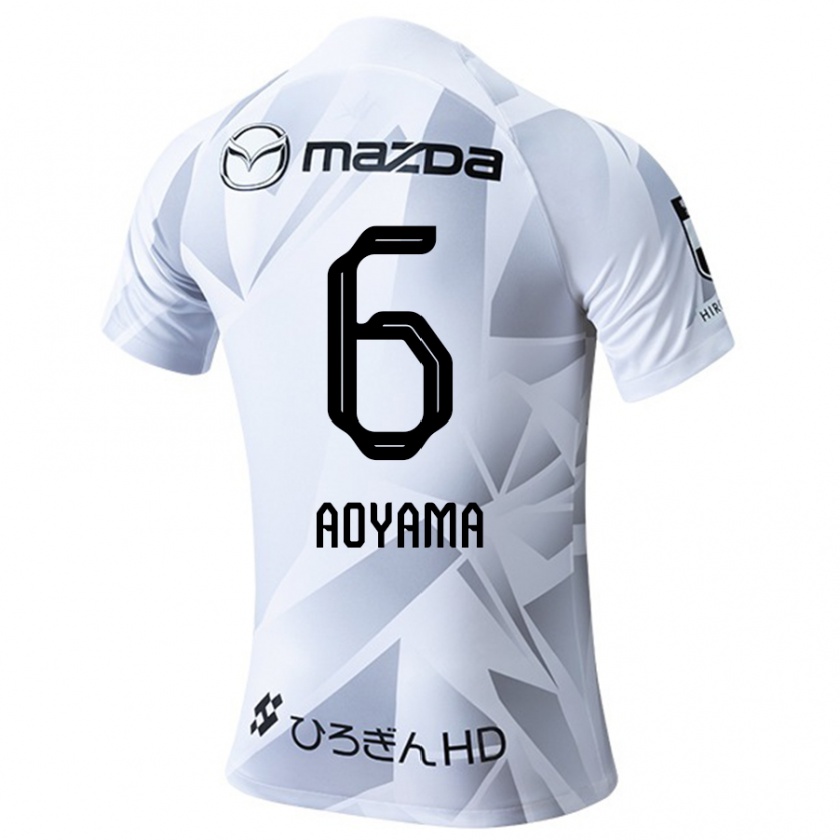 Kandiny Hombre Camiseta Toshihiro Aoyama #6 Blanco Gris Negro 2ª Equipación 2024/25 La Camisa Chile