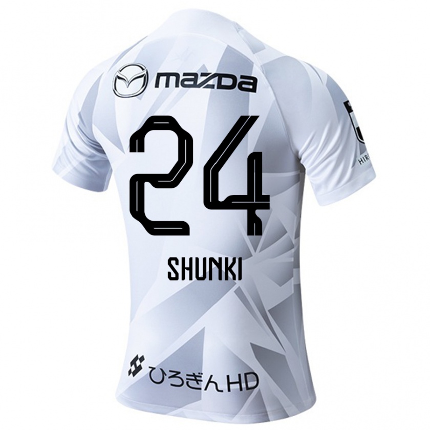 Kandiny Hombre Camiseta Shunki Higashi #24 Blanco Gris Negro 2ª Equipación 2024/25 La Camisa Chile