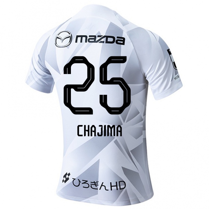 Kandiny Hombre Camiseta Yusuke Chajima #25 Blanco Gris Negro 2ª Equipación 2024/25 La Camisa Chile