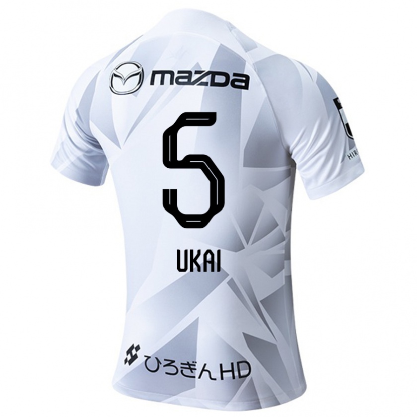 Kandiny Hombre Camiseta Hiroto Ukai #5 Blanco Gris Negro 2ª Equipación 2024/25 La Camisa Chile