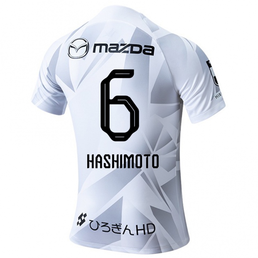 Kandiny Hombre Camiseta Hinata Hashimoto #6 Blanco Gris Negro 2ª Equipación 2024/25 La Camisa Chile