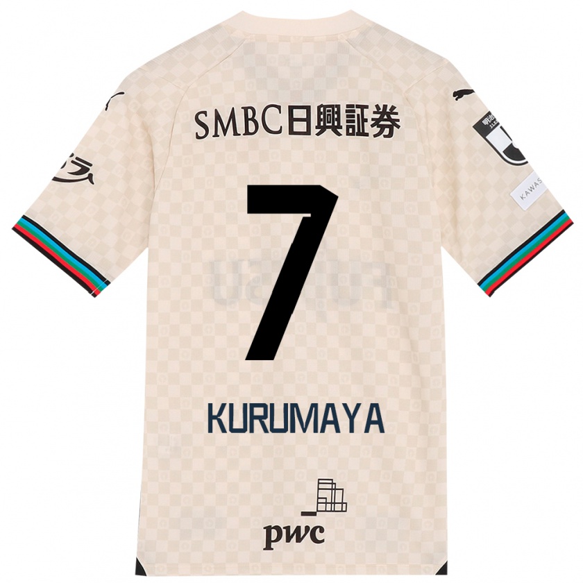 Kandiny Hombre Camiseta Shintaro Kurumaya #7 Blanco Gris 2ª Equipación 2024/25 La Camisa Chile