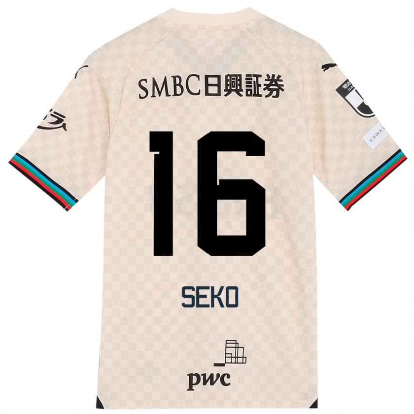 Kandiny Hombre Camiseta Tatsuki Seko #16 Blanco Gris 2ª Equipación 2024/25 La Camisa Chile