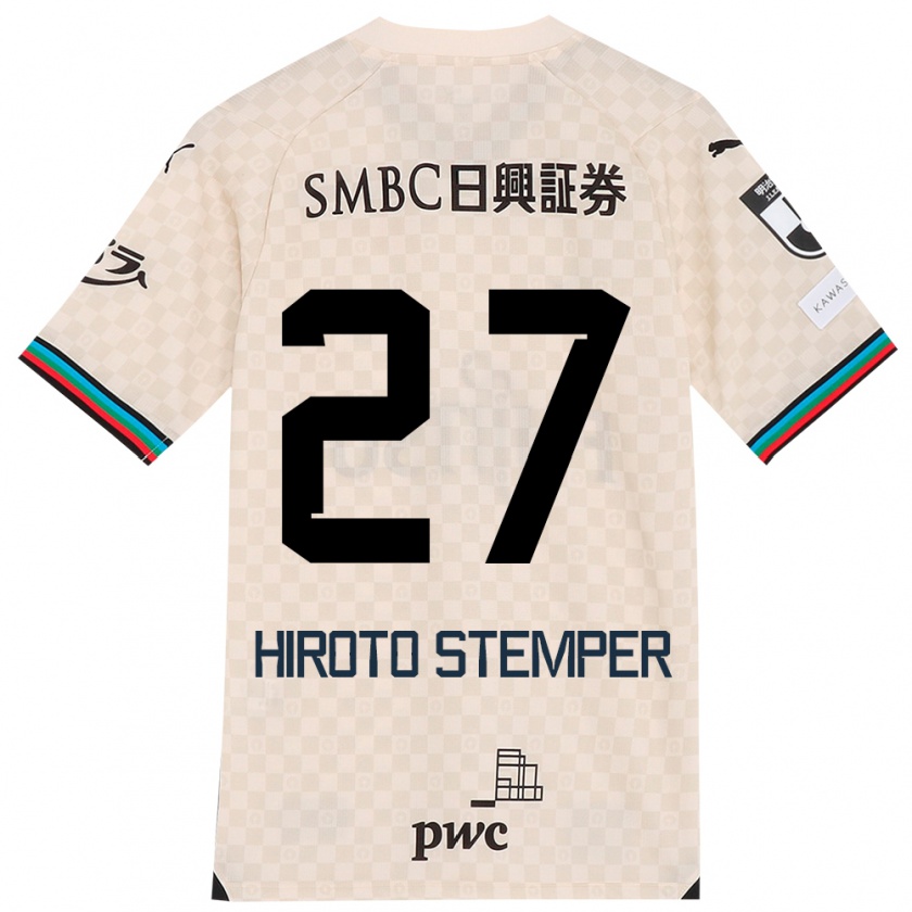 Kandiny Hombre Camiseta Luka Hiroto Stemper #27 Blanco Gris 2ª Equipación 2024/25 La Camisa Chile