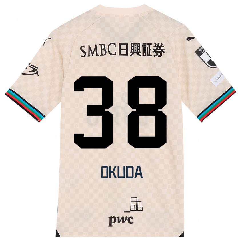 Kandiny Hombre Camiseta Yuma Okuda #38 Blanco Gris 2ª Equipación 2024/25 La Camisa Chile