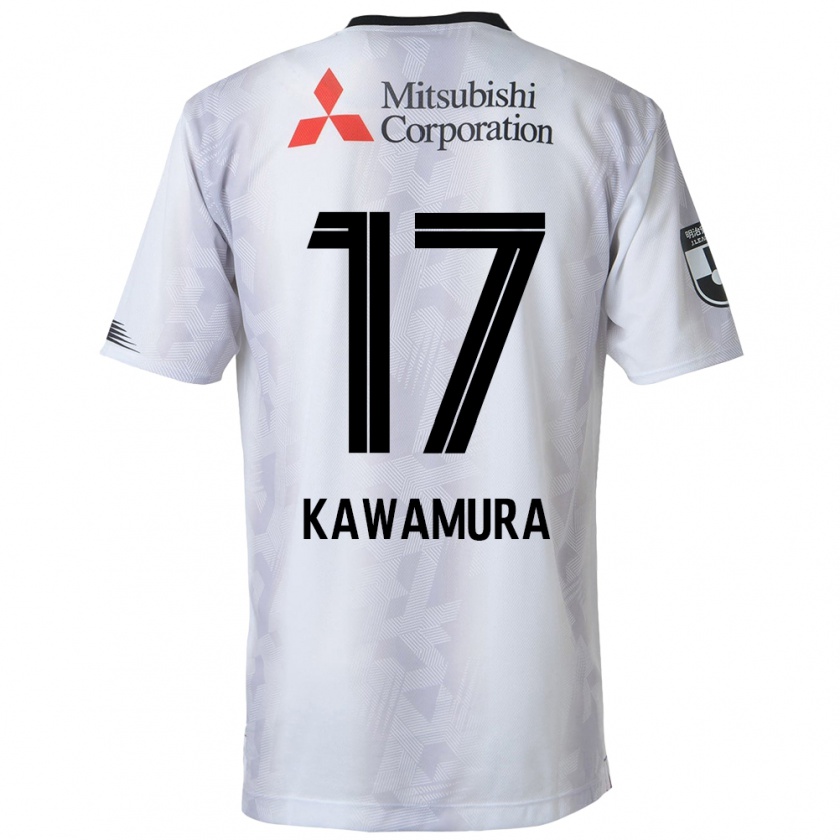 Kandiny Hombre Camiseta Riku Kawamura #17 Blanco Negro 2ª Equipación 2024/25 La Camisa Chile