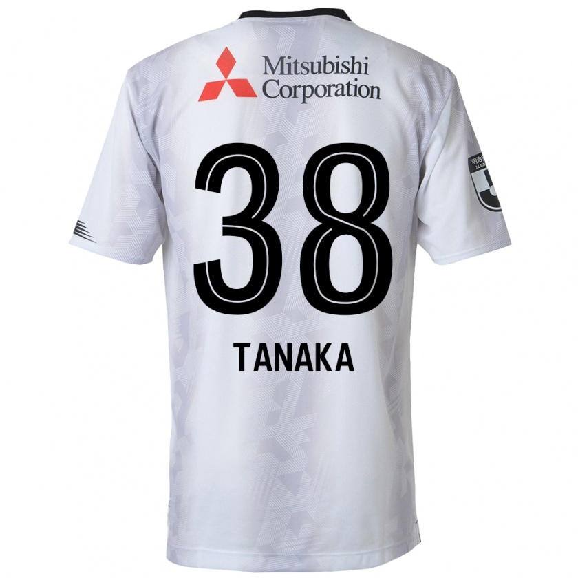 Kandiny Hombre Camiseta Kio Tanaka #38 Blanco Negro 2ª Equipación 2024/25 La Camisa Chile