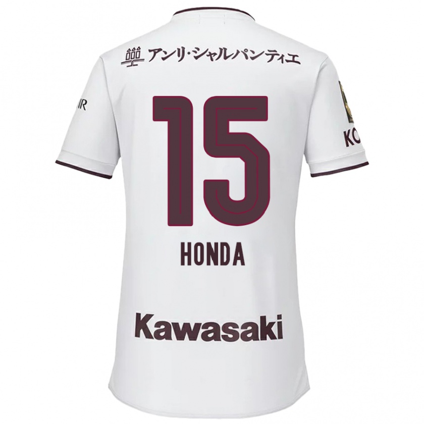 Kandiny Hombre Camiseta Yuki Honda #15 Blanco Rojo 2ª Equipación 2024/25 La Camisa Chile