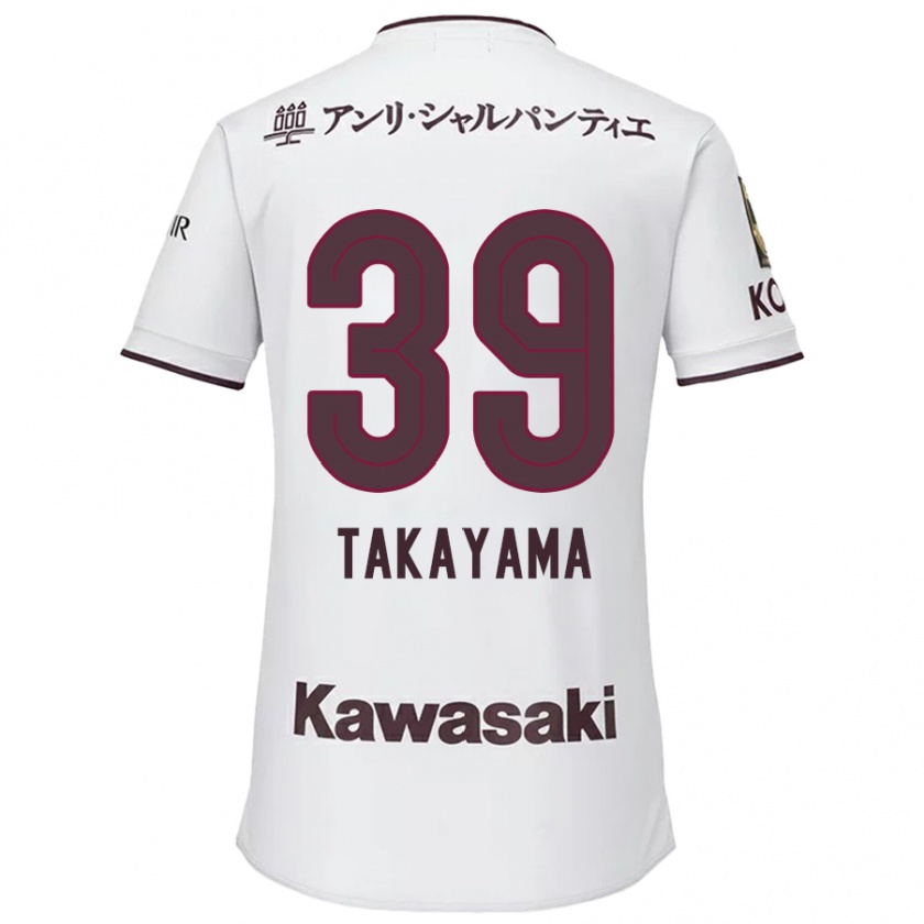 Kandiny Hombre Camiseta Shioki Takayama #39 Blanco Rojo 2ª Equipación 2024/25 La Camisa Chile