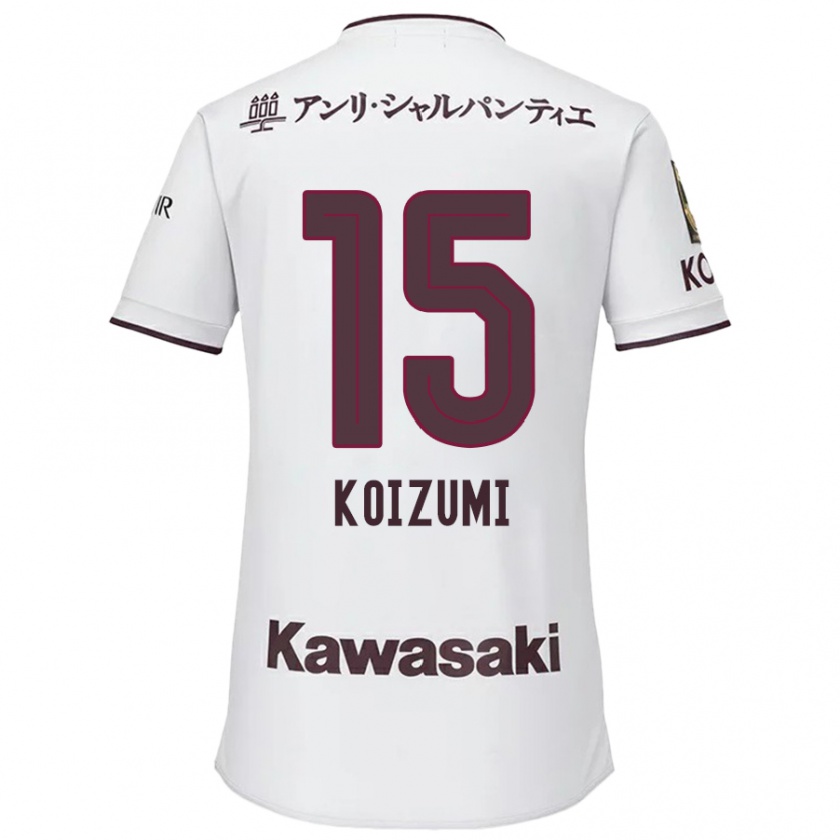 Kandiny Hombre Camiseta Fuga Koizumi #15 Blanco Rojo 2ª Equipación 2024/25 La Camisa Chile