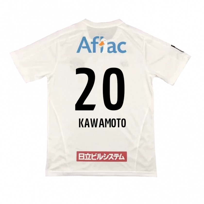 Kandiny Hombre Camiseta Daizen Kawamoto #20 Blanco Negro 2ª Equipación 2024/25 La Camisa Chile