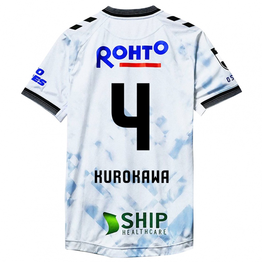 Kandiny Hombre Camiseta Keisuke Kurokawa #4 Blanco Negro 2ª Equipación 2024/25 La Camisa Chile