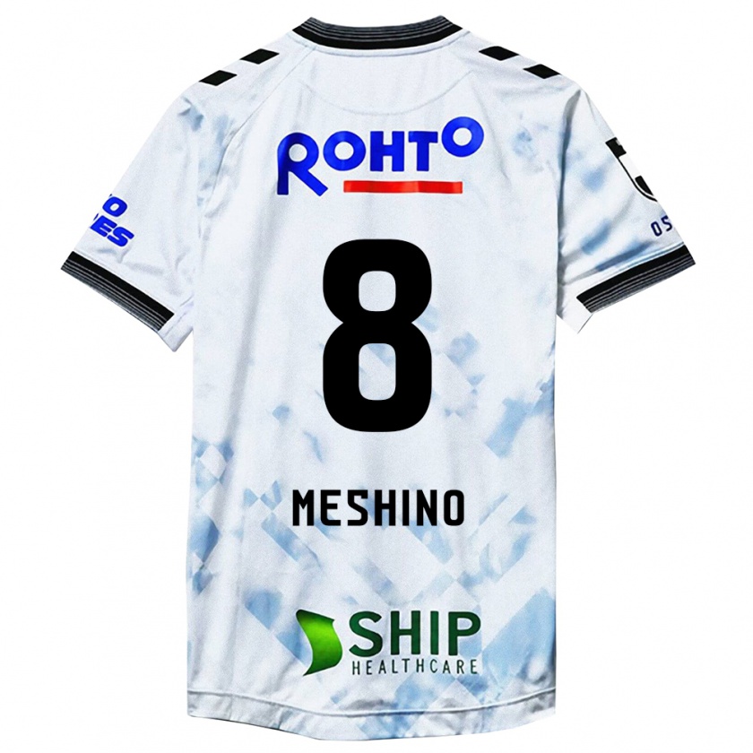 Kandiny Hombre Camiseta Ryotaro Meshino #8 Blanco Negro 2ª Equipación 2024/25 La Camisa Chile