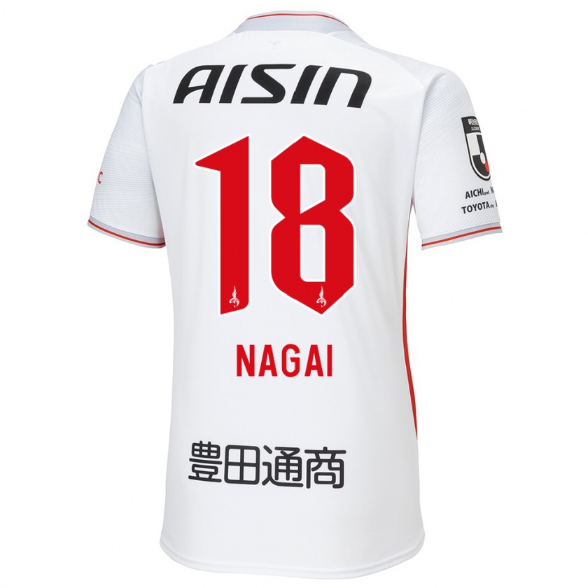 Kandiny Hombre Camiseta Kensuke Nagai #18 Blanco Amarillo Rojo 2ª Equipación 2024/25 La Camisa Chile