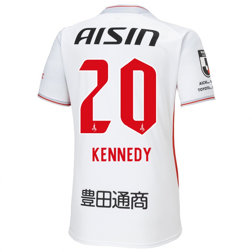 Kandiny Hombre Camiseta Kennedy Egbus Mikuni #20 Blanco Amarillo Rojo 2ª Equipación 2024/25 La Camisa Chile