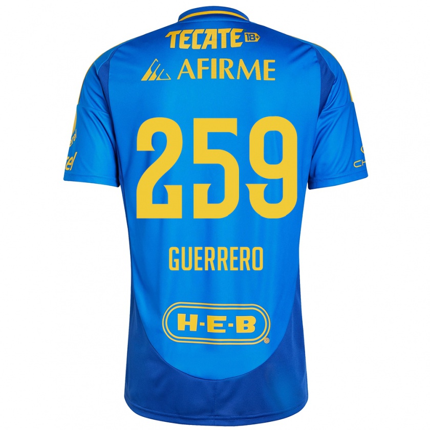 Kandiny Hombre Camiseta Erick Guerrero #259 Azul Amarillo 2ª Equipación 2024/25 La Camisa Chile