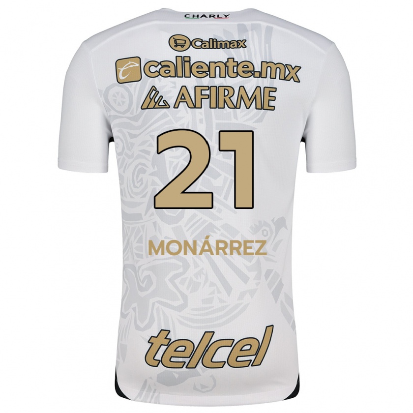 Kandiny Hombre Camiseta Fernando Monárrez #21 Blanco Negro 2ª Equipación 2024/25 La Camisa Chile