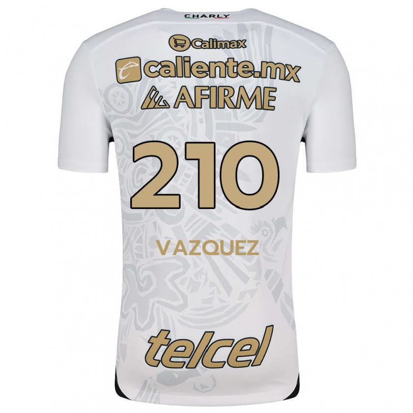 Kandiny Hombre Camiseta Daniel Vázquez #210 Blanco Negro 2ª Equipación 2024/25 La Camisa Chile