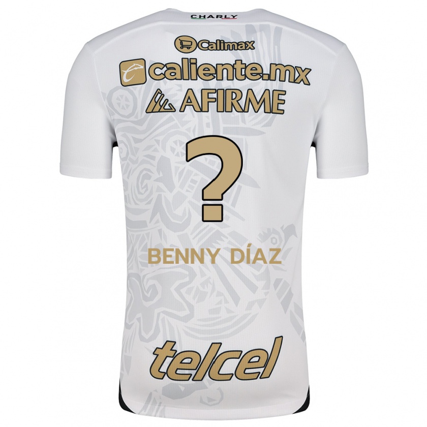 Kandiny Hombre Camiseta Benny Díaz #0 Blanco Negro 2ª Equipación 2024/25 La Camisa Chile