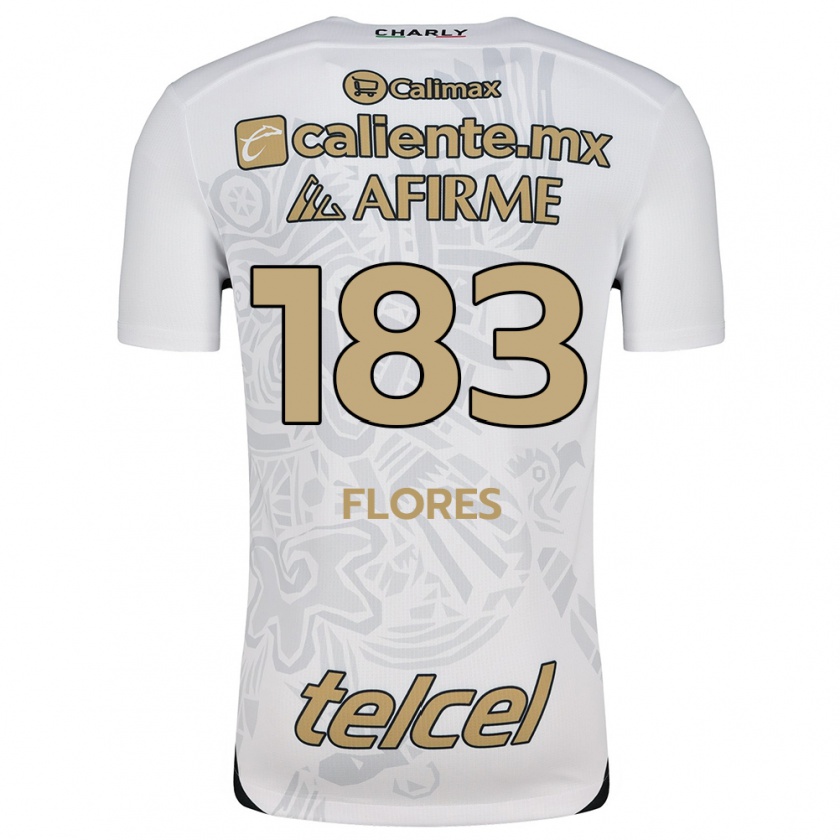 Kandiny Hombre Camiseta Abraham Flores #183 Blanco Negro 2ª Equipación 2024/25 La Camisa Chile