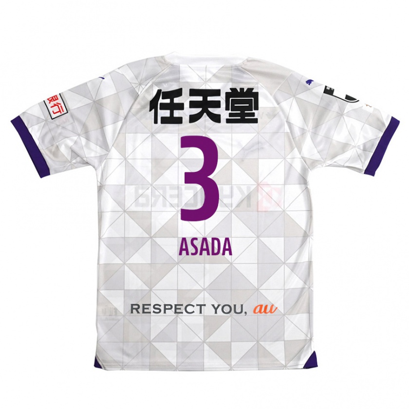 Kandiny Hombre Camiseta Shogo Asada #3 Blanco Morado 2ª Equipación 2024/25 La Camisa Chile