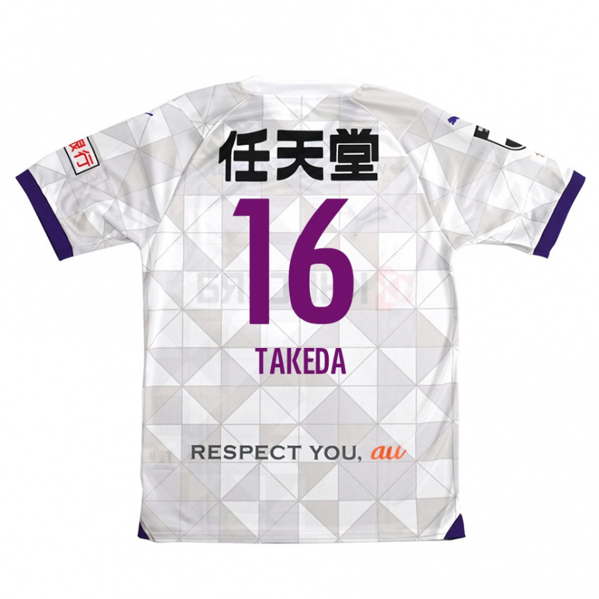 Kandiny Hombre Camiseta Shohei Takeda #16 Blanco Morado 2ª Equipación 2024/25 La Camisa Chile