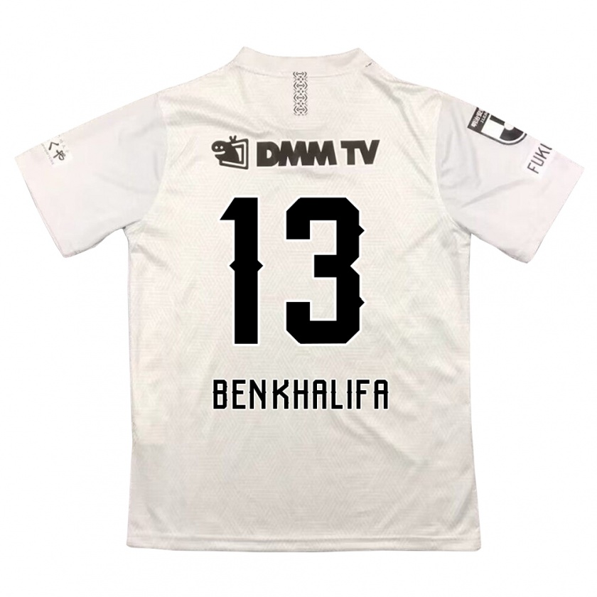 Kandiny Hombre Camiseta Nassim Ben Khalifa #13 Gris Negro 2ª Equipación 2024/25 La Camisa Chile