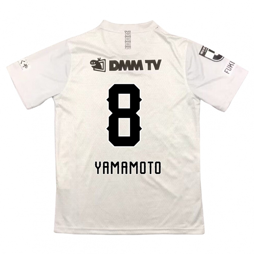 Kandiny Hombre Camiseta Shunsuke Yamamoto #8 Gris Negro 2ª Equipación 2024/25 La Camisa Chile