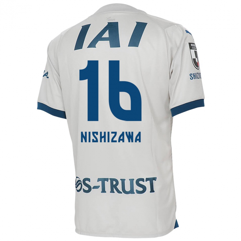 Kandiny Hombre Camiseta Kenta Nishizawa #16 Blanco Azul 2ª Equipación 2024/25 La Camisa Chile