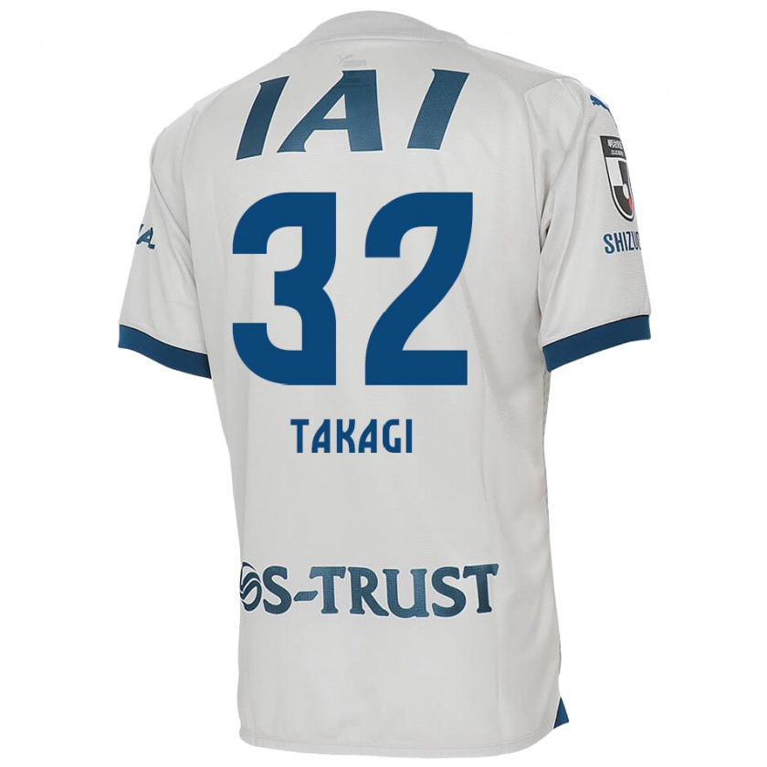 Kandiny Hombre Camiseta Sen Takagi #32 Blanco Azul 2ª Equipación 2024/25 La Camisa Chile