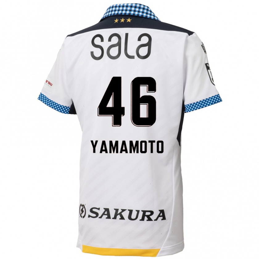 Kandiny Hombre Camiseta Shota Yamamoto #46 Blanco Negro 2ª Equipación 2024/25 La Camisa Chile