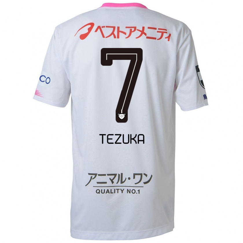 Kandiny Hombre Camiseta Kohei Tezuka #7 Blanco Azul Rosa 2ª Equipación 2024/25 La Camisa Chile